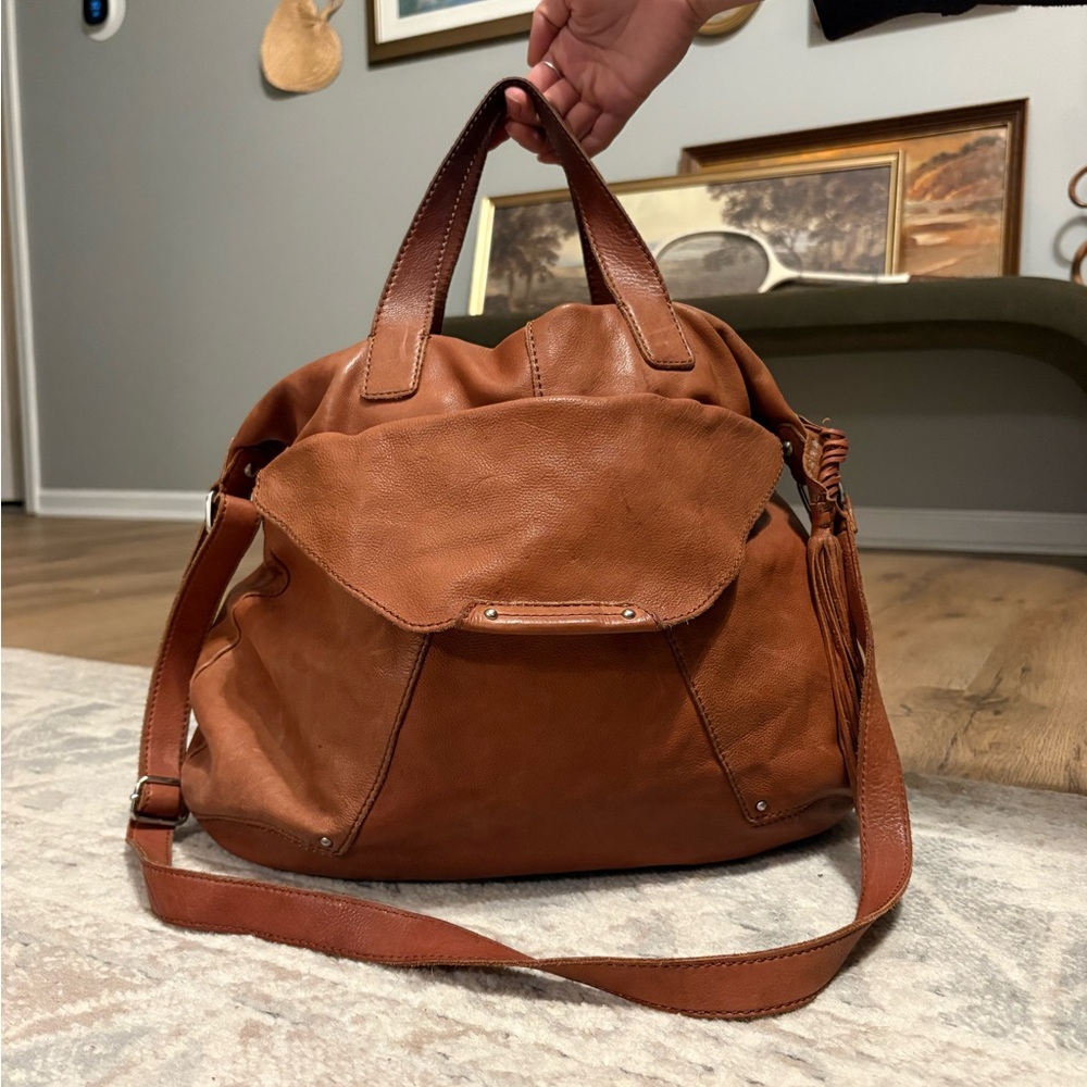 HOBO International Brown Leather Crossbody Tote Bag